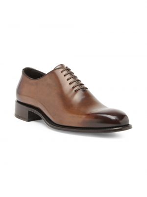 Кожаные оксфорды на шнуровке Tom Ford коричневые