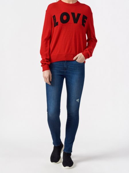 Красный пуловер Love Moschino