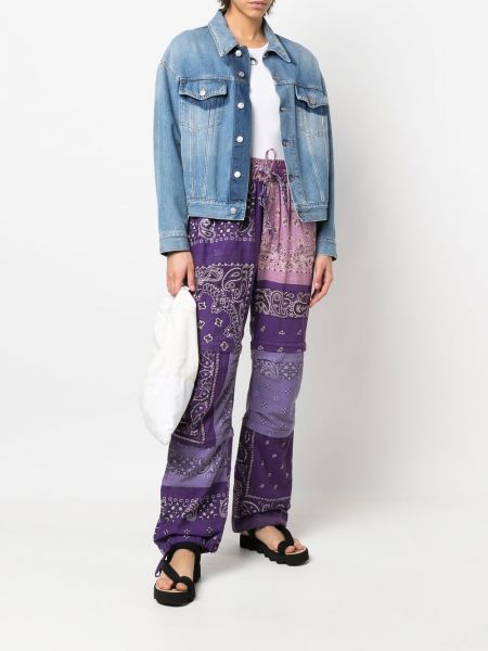 Rovné kalhoty s potiskem Readymade fialové
