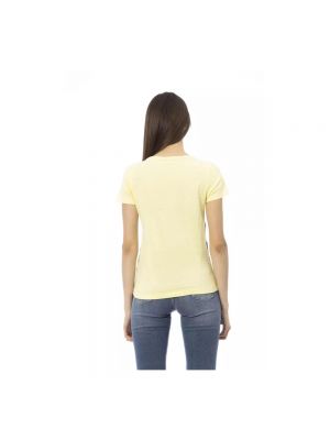 Camiseta de algodón Trussardi amarillo