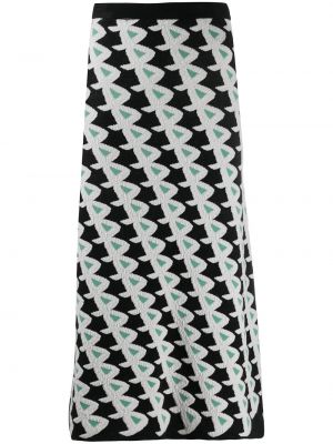Falda de punto con estampado con estampado geométrico Christian Wijnants negro