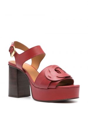 Kožené sandály See By Chloe červené