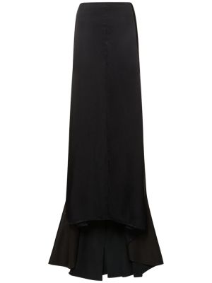 Falda larga de raso Ludovic De Saint Sernin negro