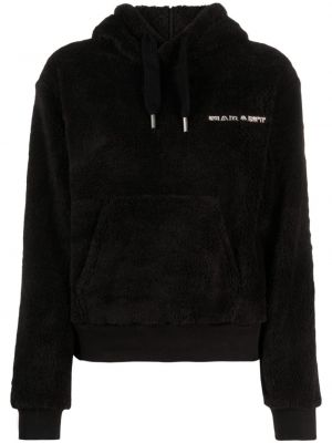Fleece hoodie mit stickerei Marant Etoile schwarz