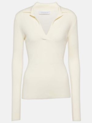 Kašmyro šilkinis polo marškinėliai Gabriela Hearst balta