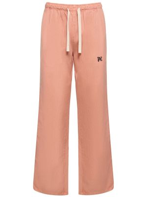 Pantaloni di cotone Palm Angels rosa