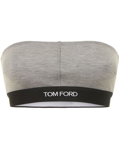 Jersey modrček iz modala Tom Ford siva