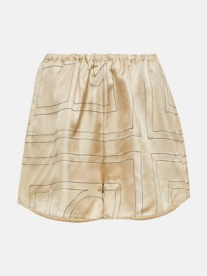 Shorts en soie Toteme marron