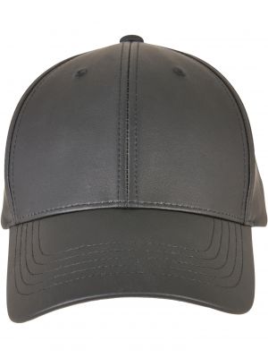 Usnjena kapa s šiltom Flexfit črna