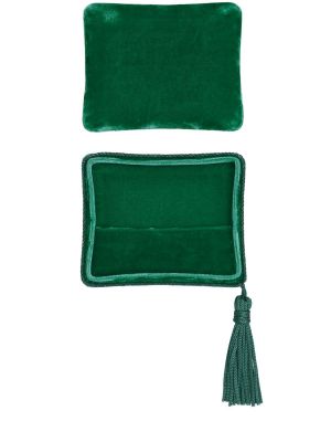 Žametna pisemska torbica iz rebrastega žameta Sophie Bille Brahe zelena