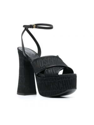 Sandalias de tejido jacquard Moschino negro