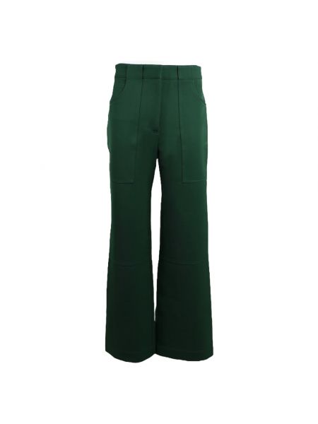 Spodnie relaxed fit Victoria Beckham zielone