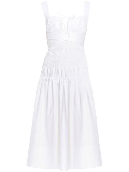 Robe droite en coton Self-portrait blanc