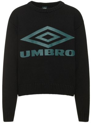 Плетен пуловер Umbro черно