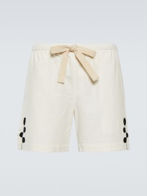 Pantaloni scurți cu broderie Commas alb