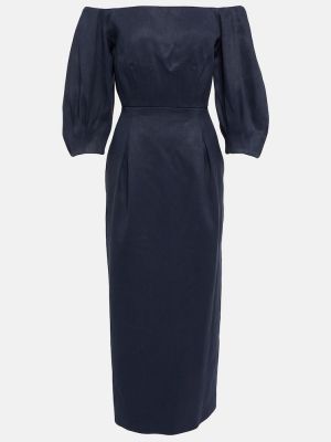 Pamučna midi haljina Gabriela Hearst plava