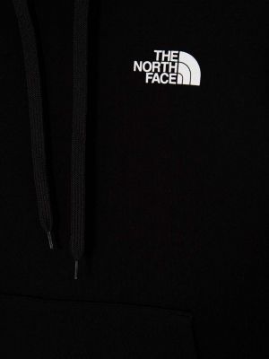 Bavlněná mikina s kapucí s potiskem The North Face černá