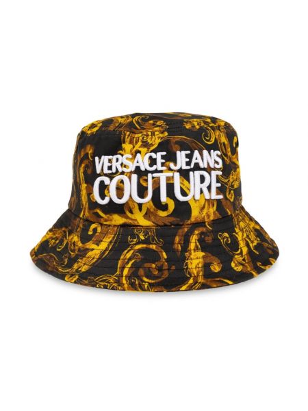 Czarna czapka bawełniana Versace Jeans Couture