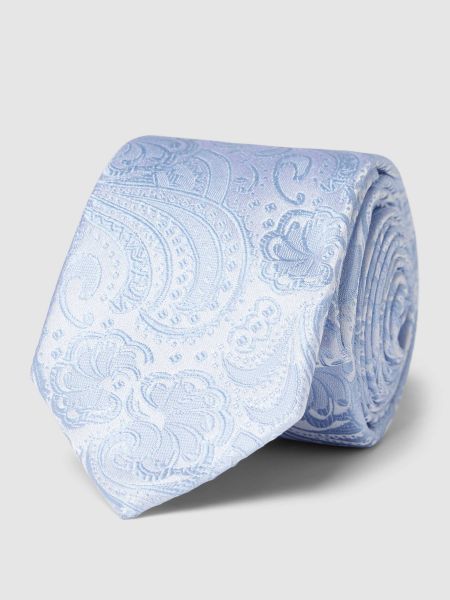 Jedwabny krawat z wzorem paisley Prince Bowtie błękitny