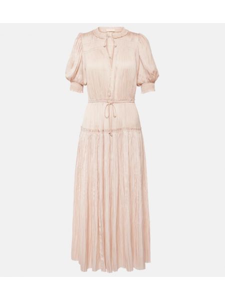 Satin midi kjole Ulla Johnson pink