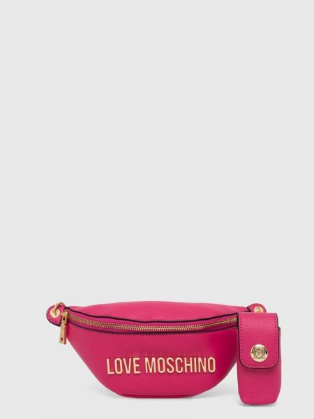 Kožna torba oko struka Love Moschino ružičasta