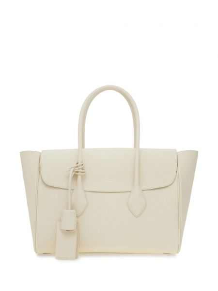 Δερμάτινη τσάντα shopper Ferragamo λευκό