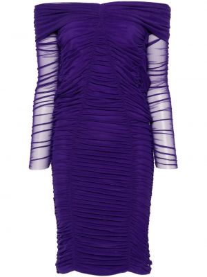 Robe de soirée drapé Nissa violet