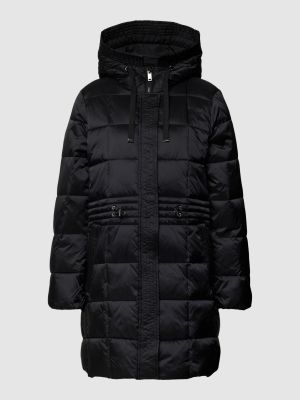 Pikowany płaszcz z kapturem Esprit Collection czarny
