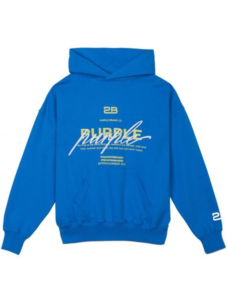 Pamučna hoodie s kapuljačom s printom Purple Brand