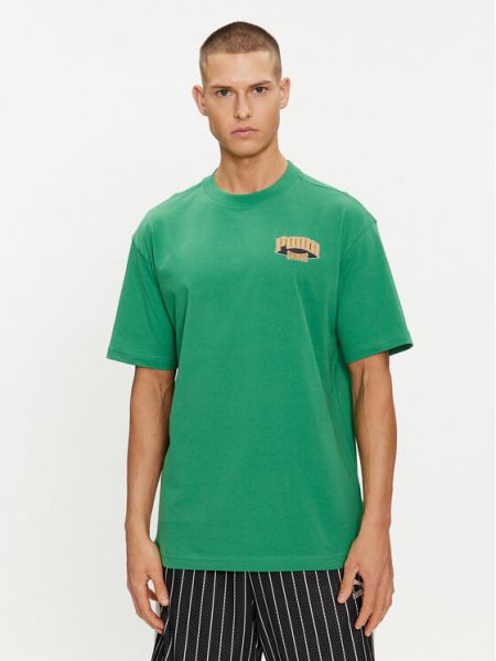 Voľné priliehavé tričko Puma zelená