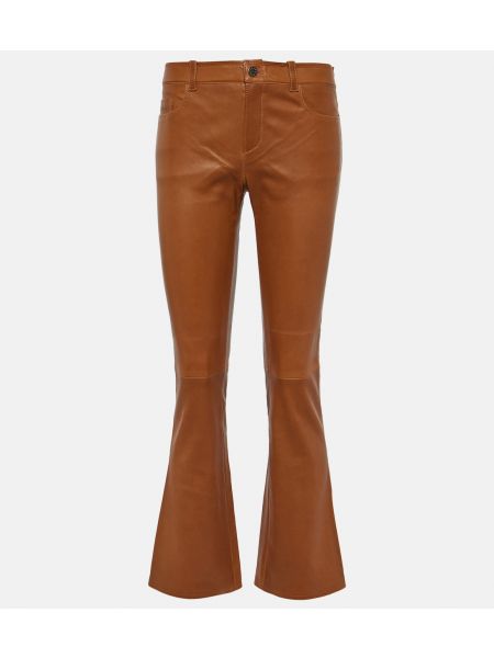 Кожаные брюки Stouls коричневые