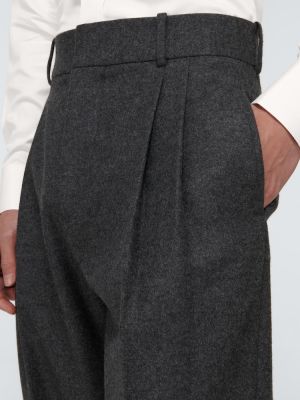 Vlnené klasické nohavice Alexander Mcqueen sivá