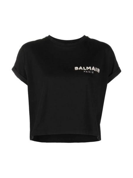 Czarna koszulka Balmain