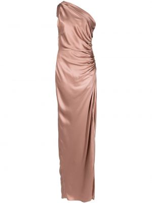 Vestido de noche de seda Michelle Mason rosa