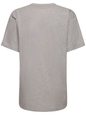Bavlněné tričko s krátkými rukávy jersey Acne Studios šedé