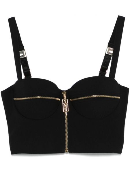 Crop top med lynlås Elisabetta Franchi sort