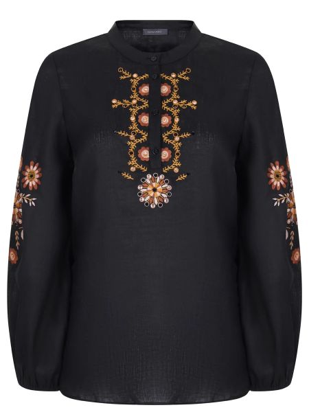 Блузка с вышивкой Elena Miro черная