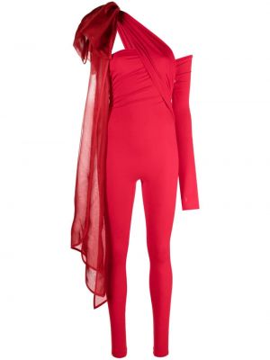 Asimetrični kombinezon z lokom Atu Body Couture rdeča