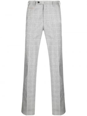 Pantalon droit à carreaux Corneliani gris