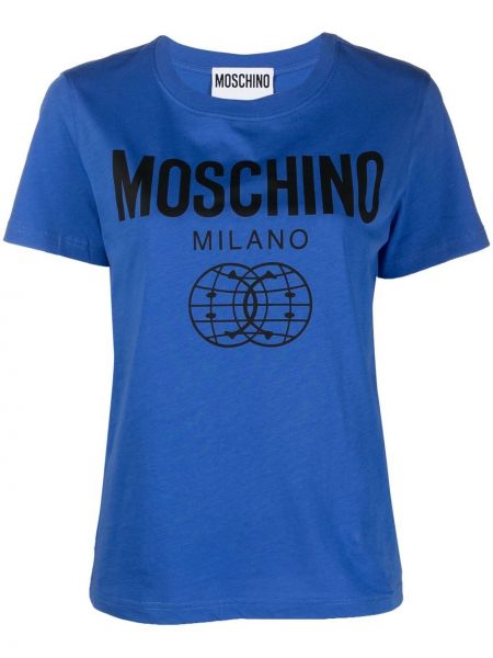Tricou din bumbac cu imagine Moschino albastru