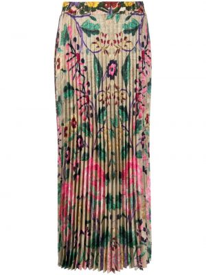 Długa spódnica z nadrukiem z wzorem paisley plisowana Pierre Louis Mascia