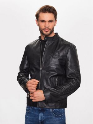 Černá kožená bunda Karl Lagerfeld