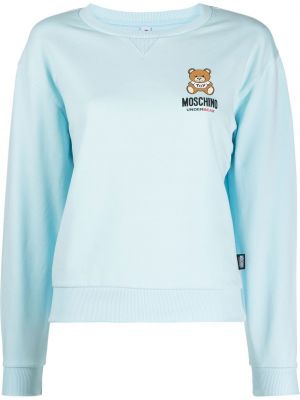 Trykt bomull sweatshirt Moschino blå