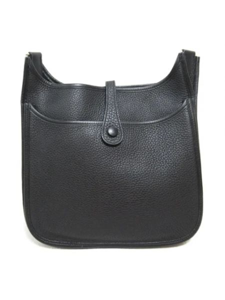 Bolsa de hombro de cuero retro Hermès Vintage negro