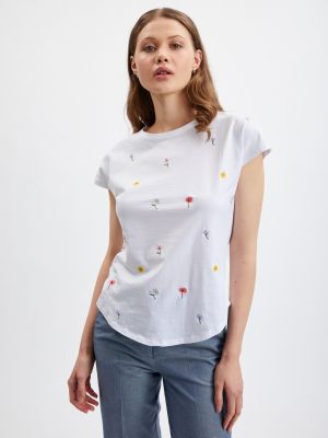 Květinové tričko Orsay bílé