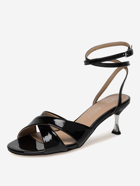 Lakované kožené sandály Sergio Bardi černé