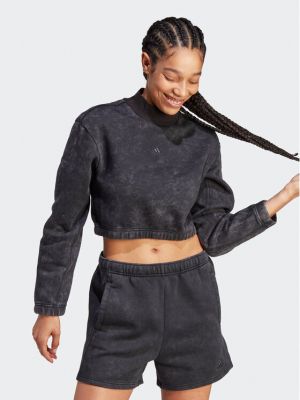 Fleece pulóver Adidas fekete