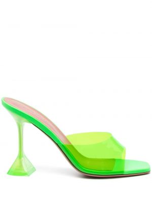 Papuci tip mules transparente Amina Muaddi verde