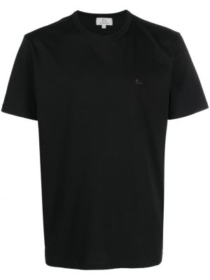 Kokvilnas t-krekls ar izšuvumiem Woolrich melns