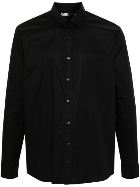 Риза с принт Karl Lagerfeld черно